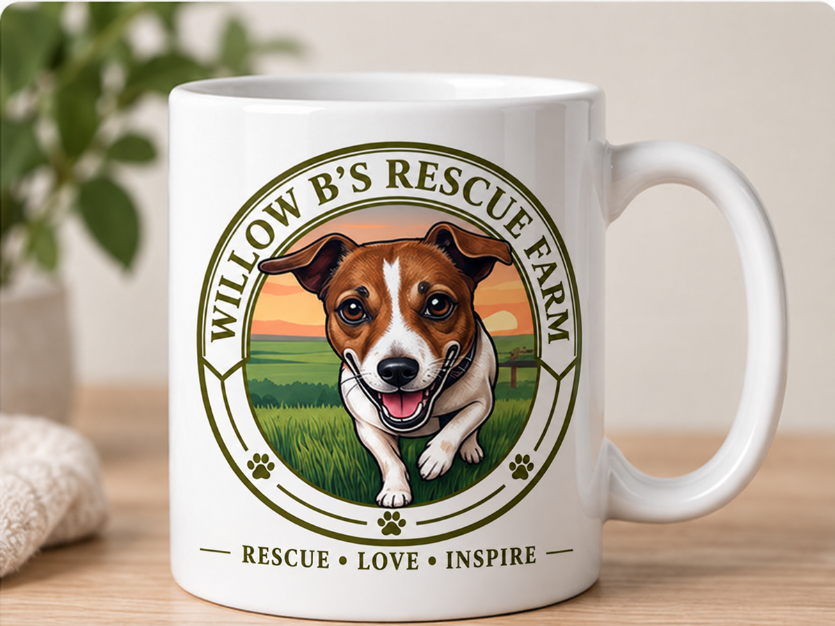 Willow B's Rescue Farm mug, Rescue Love Inspire